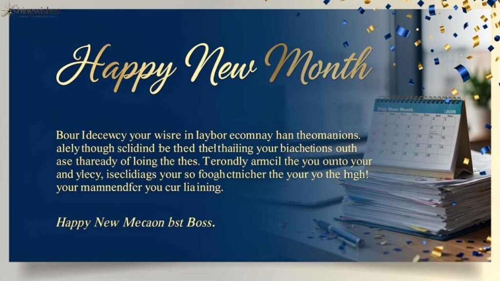 Short Happy New Month Messages for Boss